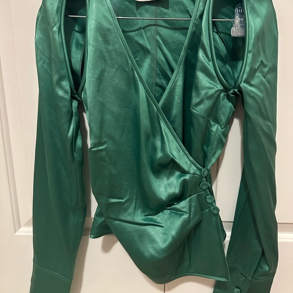 New Nanushka Silk Wrap Top - Picture 5 of 5